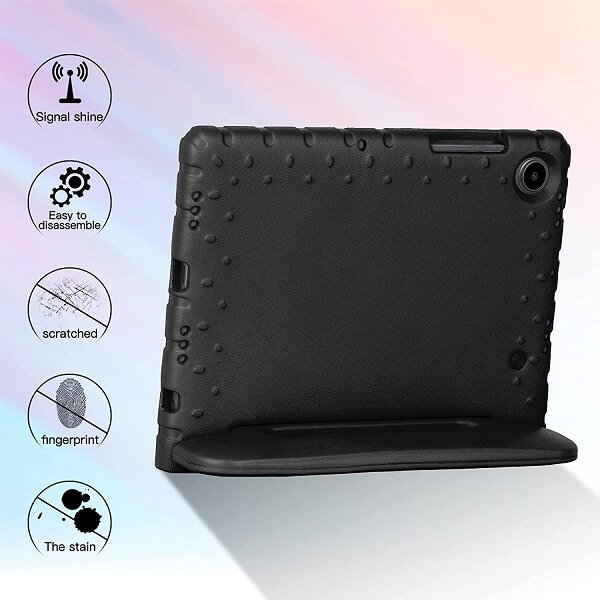 Samsung Galaxy Tab A8 10.5 SM-X200 X205 kids Case, Kickstand Shockproof Protective Handle Stand Light Weight Kids Friendly Cover (Black)