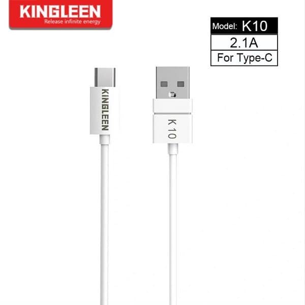 2 Pack KINGLEEN (K10) 1M 2.1A USB Type C Cable Fast Charging Charger Data Sync Cable Cord