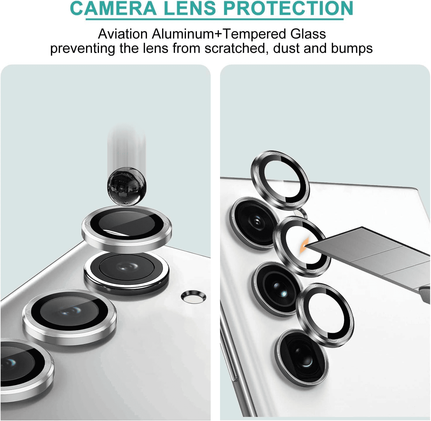For Samsung Galaxy S23 FE Metal Individual Ring Protector Cover For Camera Lens