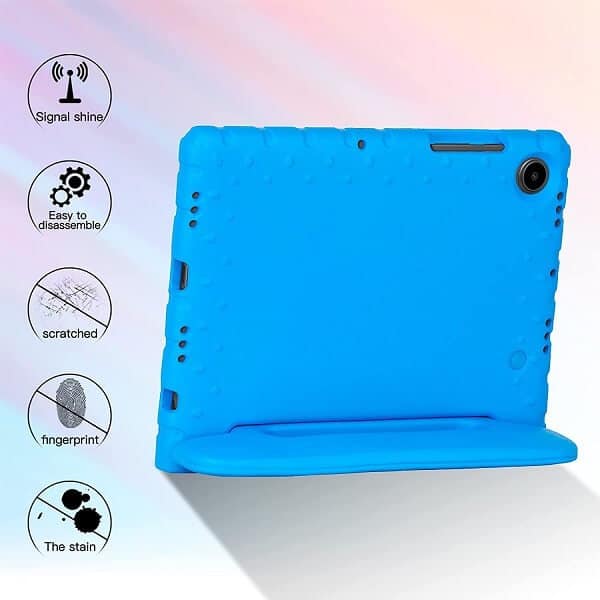 Samsung Galaxy Tab A8 10.5 SM-X200 X205 kids Case, Kickstand Shockproof Protective Handle Stand Light Weight Kids Friendly Cover (Blue)