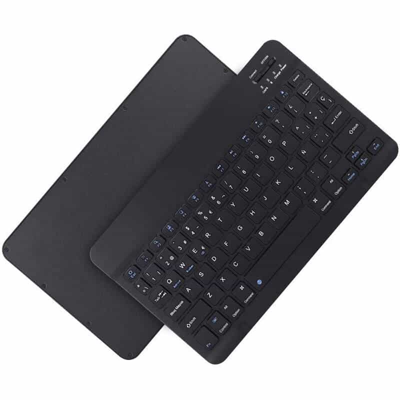 10 inch Portable Mini Universal Wireless Rechargeable Bluetooth Keyboard for iPad Samsung Lenovo Tablet Tab Microsoft Surface iOS Android Windows (Black)