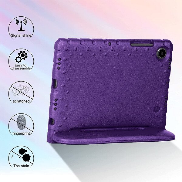 Samsung Galaxy Tab A8 10.5 SM-X200 X205 kids Case, Kickstand Shockproof Protective Handle Stand Light Weight Kids Friendly Cover (Purple)