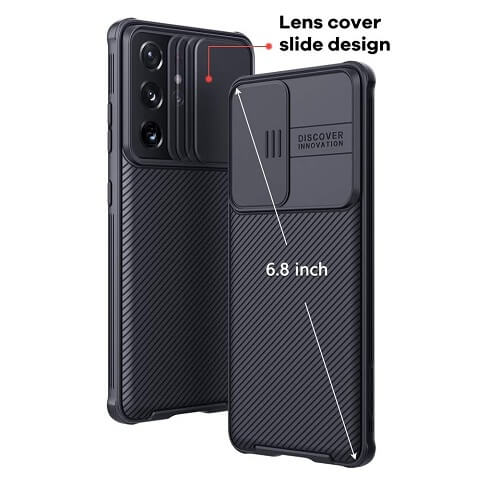 Nillkin Samsung Galaxy S21 Ultra 5G Case, CamShield Series Slim Stylish Protective Case with Slide Camera Cover - Black
