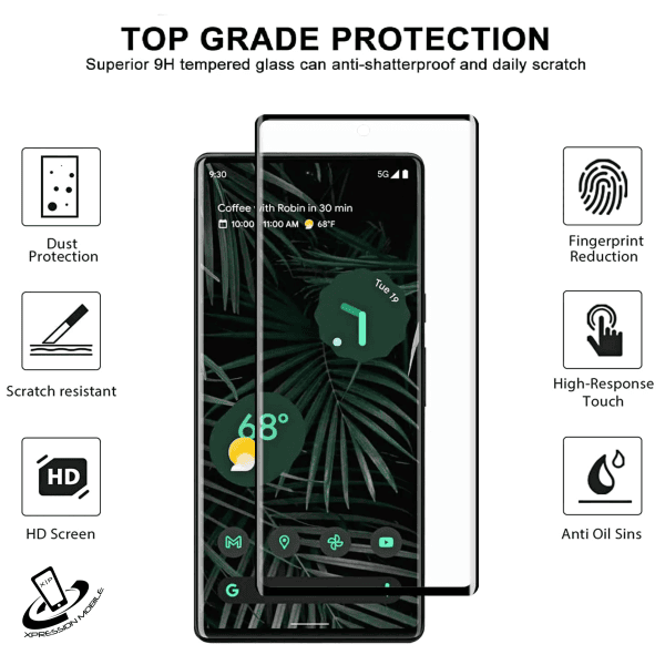 [1 Pack] For Google Pixel 6 Pro Full Coverage Tempered Glass Screen Protector (Black)