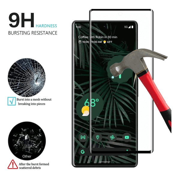 [1 Pack] For Google Pixel 6 Pro Full Coverage Tempered Glass Screen Protector (Black)