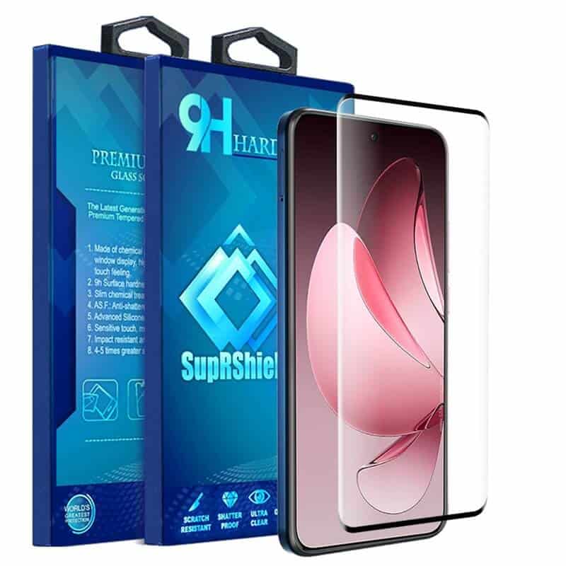 [1 Pack] For OPPO Reno 13 Pro 5G Full Coverage Tempered Glass Screen Protector (Black)