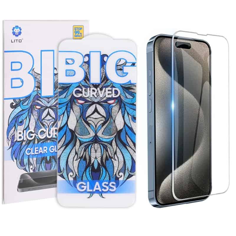 [1 Pack] LITO BIG CURVE Apple iPhone Screen Protector Tempered Glass Film Guard (Clear)