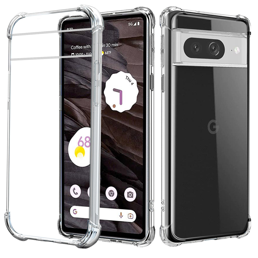 For Google Pixel 7 | 7A | 7 Pro SupRShield Clear Case Shockproof Tough Gel Clear Transparent Air Cushion Cover (Transparent)