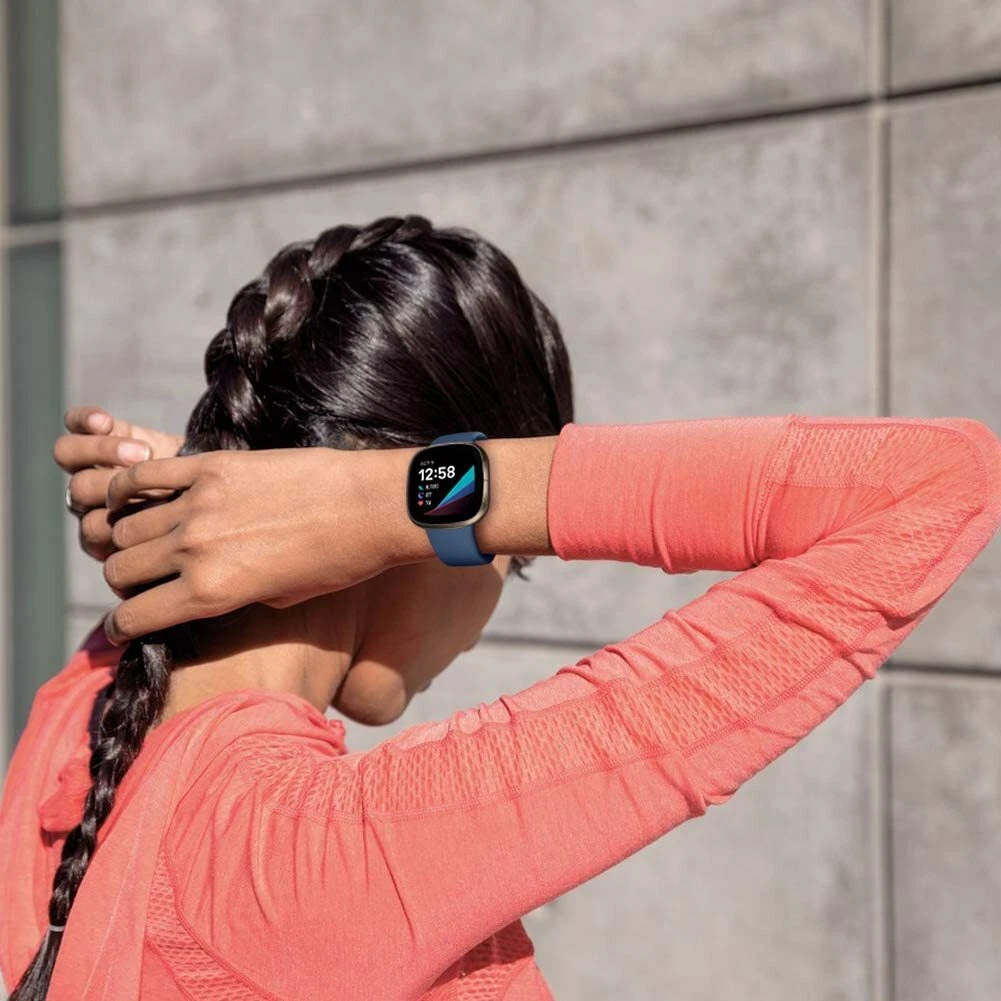 Fitbit Sense /Versa 4 3 2 Band Silicone Strap Adjustable Wristband Replacement Sports Bands For Men /Women