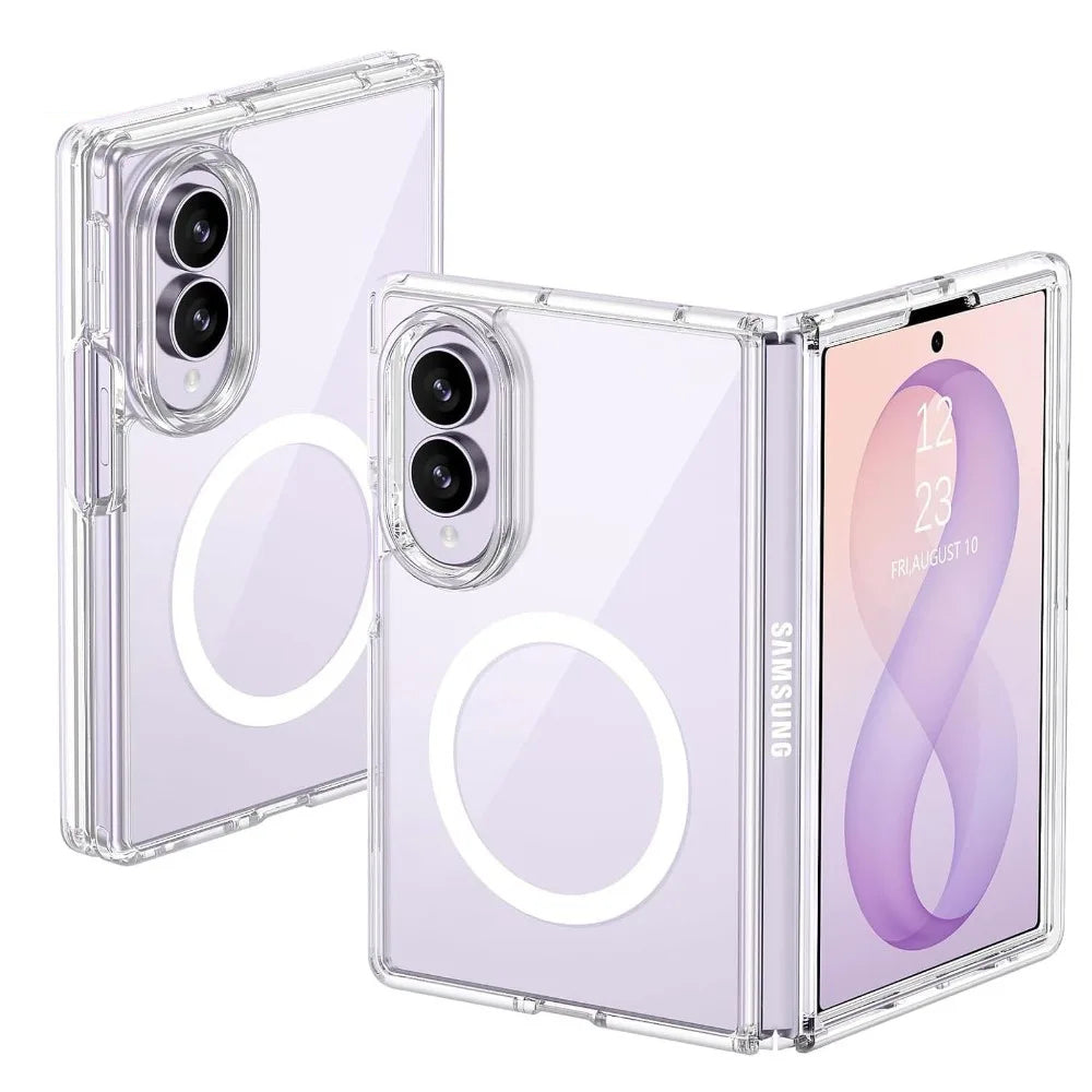For Samsung Galaxy Z Fold 8 | 8 Ultra MagSafe Magnetic Case with HaloLock Shockproof Scratch Resistant Back Clear Protective Cover