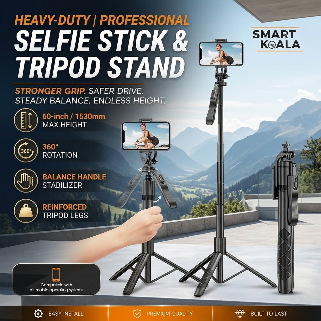 60 inch /1530mm L16 Wireless Selfie Stick Tripod Stand Balance Stabilizer Live Foldable Monopod for GoPro AXNEN DJI Osmo Action Cameras for Smartphones