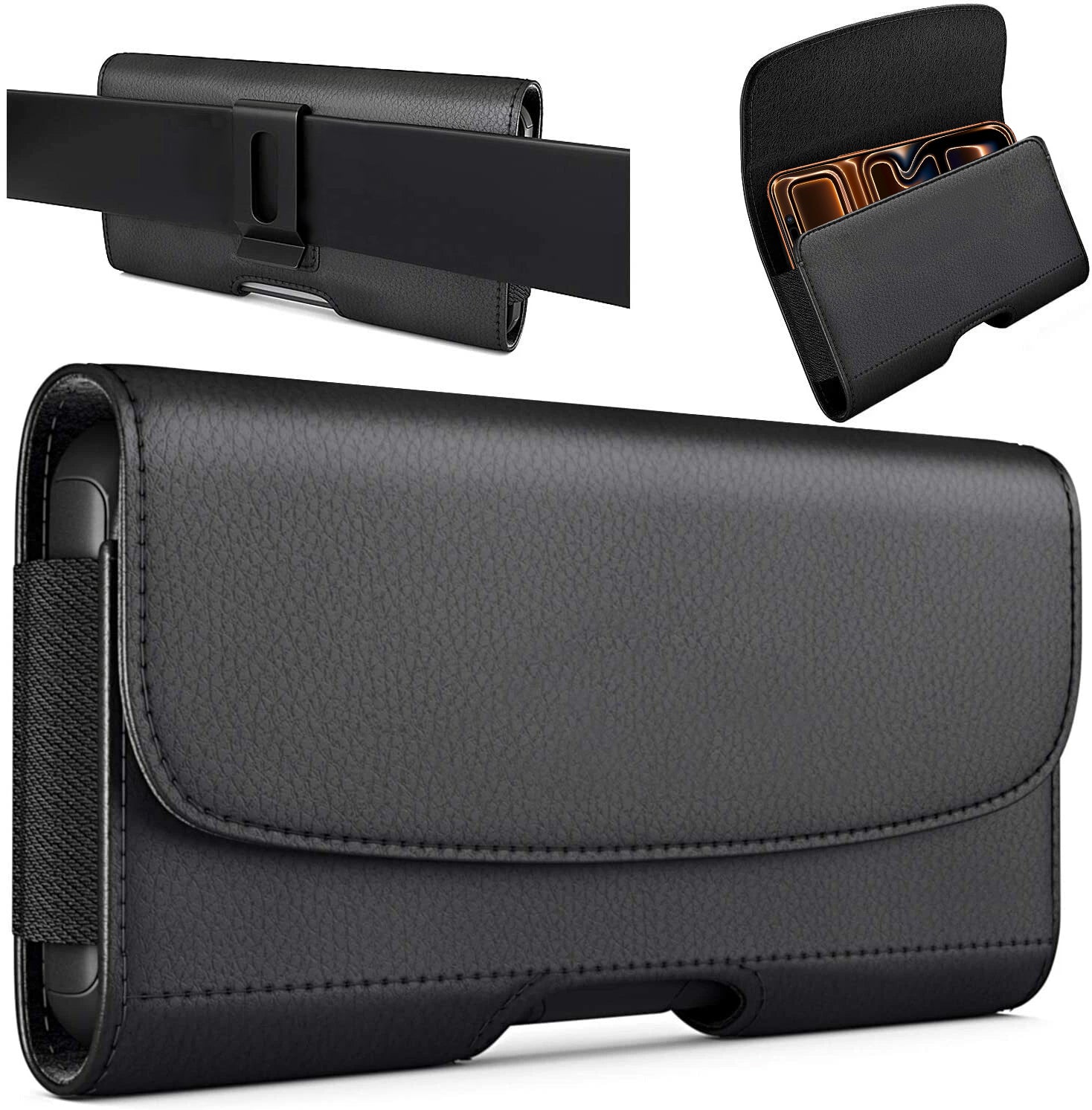 Premium Cell Phone Belt Holster Wallet Case With Belt Clip Pouch Sleeve Belt Holder Cover For Apple iPhone Samsung Galaxy Nokia Oppo Vivo LG Google Pixel
