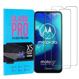 [2 Pack ] Motorola Moto G8 Power Lite Screen Protector Full Cover Tempered Glass Film Guard