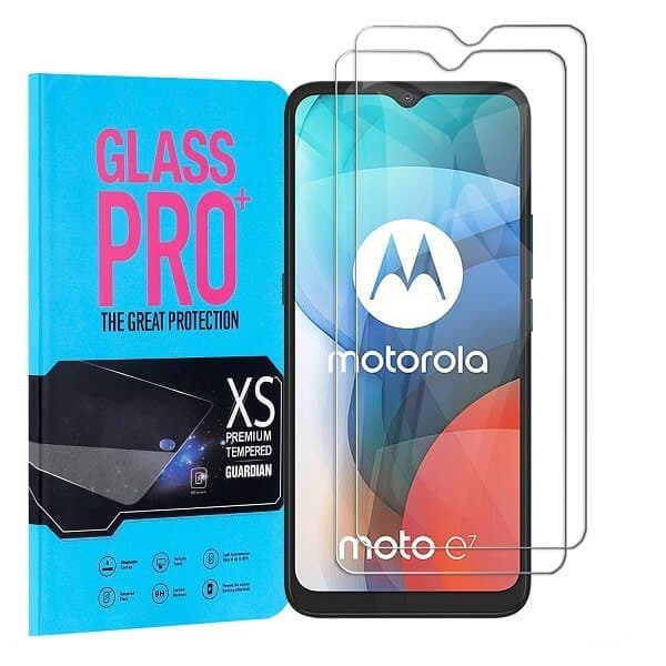(2 Pack) Motorola Moto E7 Screen Protector Anti Scratch Full Coverage Tempered Glass Film Guard (Clear)