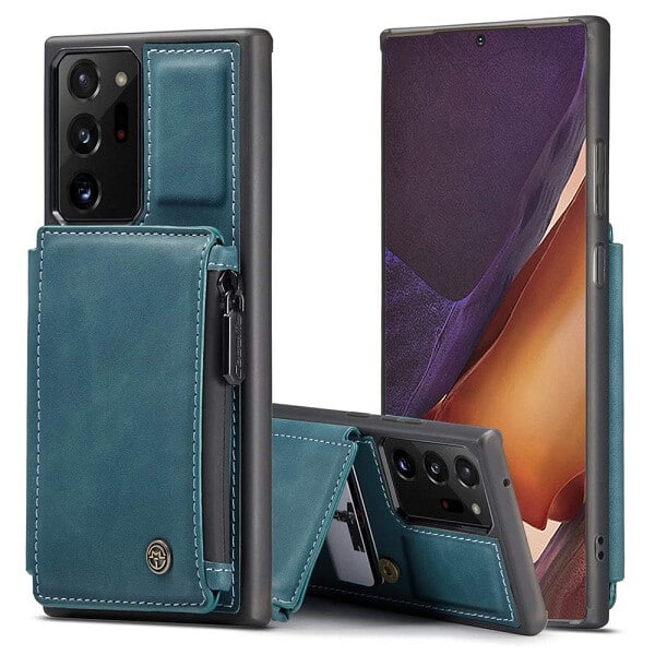 Samsung Galaxy Note 20 Ultra Teal Blue CaseMe Back Zipper Wallet Case