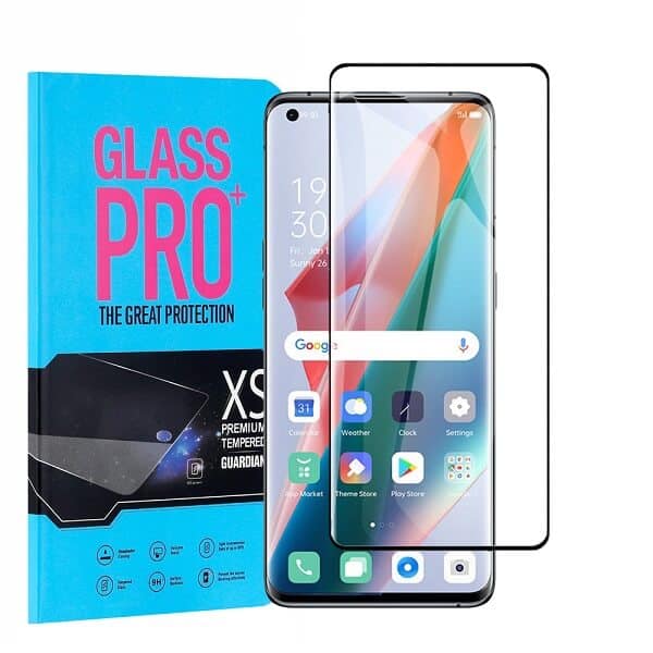 Oppo Find X3 Pro Screen Protector Anti Scratch Full Coverage Tempered Glass Film Guard (Black)