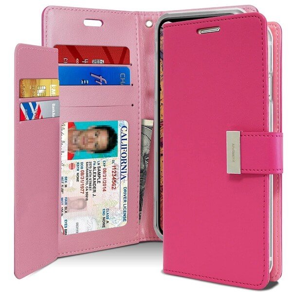 Goospery For Apple iPhone X / XS / XR Rich Diary Wallet Flip Case Leather Card Slots Magnetic Cover