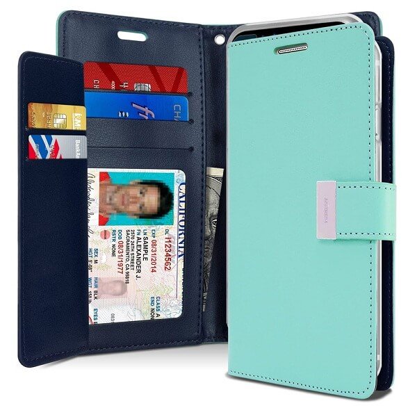 Goospery For Apple iPhone X / XS / XR Rich Diary Wallet Flip Case Leather Card Slots Magnetic Cover