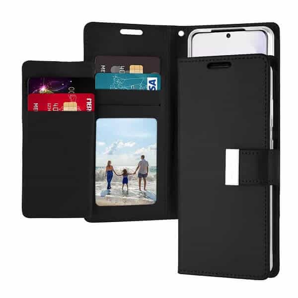 Goospery Galaxy S20 Rich Diary Black Wallet Case