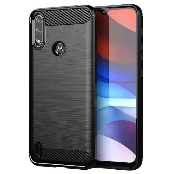 Motorola Moto E7 Power Case Shockproof Heavy Duty Rugged Anti Knock Slim Fit Phone Back Cover (Black)