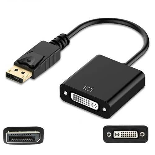 DisplayPort DP Male to DVI Female Adapter Display Port Converter For Computer, Desktop, Laptop, PC, Monitor, Projector, HDTV - Black