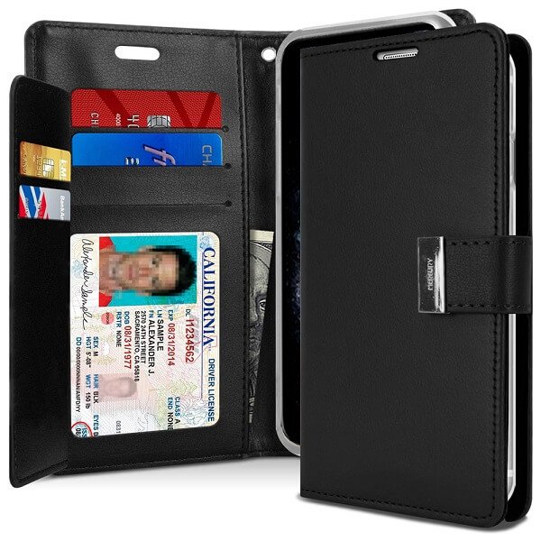 Goospery For Apple iPhone 11 /11 Pro / 11 Pro Max Rich Diary Wallet Flip Case Leather Card Slots Magnetic Cover