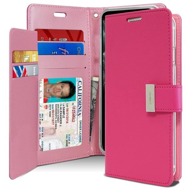 Goospery iPhone 11 Pro Max Rich Diary Hot Pink Wallet Case