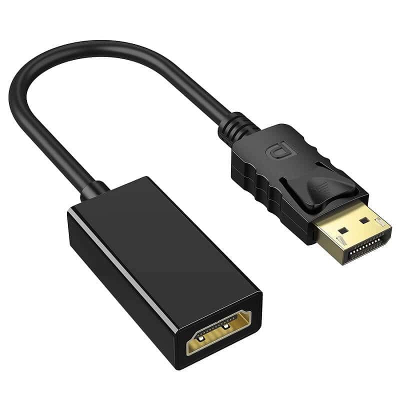 DisplayPort to HDMI Adapter - Compatible Cable Adapter Male to Female Laptop DELL Display Port to HDMI Converter PC Port Up to 1080P With HDMI Input Cable Converter
