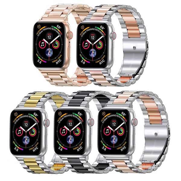 For Apple Watch Series 7 /SE /6 /5 /4 /3 /2 /1 Replacement Wrist Band 38mm 40mm 41mm 42mm 44mm 45mm Stainless Steel Metal iWatch Wristband Loop Strap