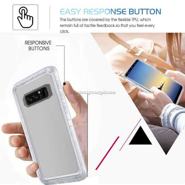 Samsung Galaxy Note 8 Case Clear Drop Resistant Defender Tough Bumper Heavy Duty Shockproof Back Cover