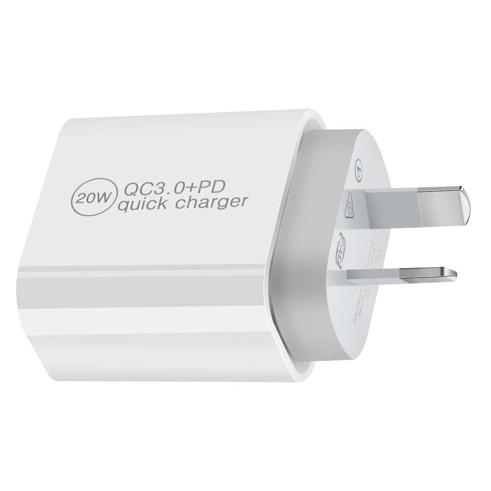 TCS-20WACB 20W Smart Koala Universal PDQC3.0 USB Type C+USB SAA Certified Fast Charging Wall AU Plug Charger Power Adapter for iPhone Samsung Google Nokia Oppo
