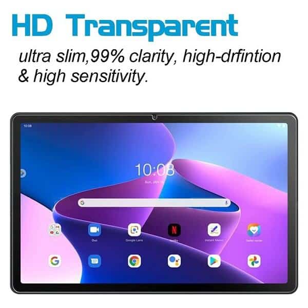 [2 Pack] Lenovo Tab Plus 3rd Gen TB-125FU 10.6 inch 2022 Tempered Glass Screen Protector Anti-Scratch 2.5D Arc Edges Film Guard