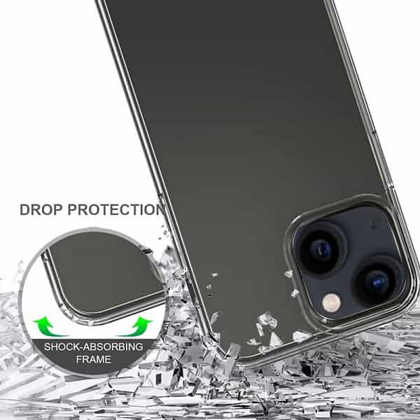 For Apple iPhone 13 /13 Pro / 13 Pro Max / 13 Mini Clear Case Slim With 4 Corners [Shock Absorption] Hard Back Soft Bumper Cover