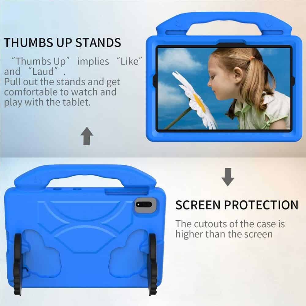 For Samsung Galaxy Tab A9+ Plus X210 /S7 /S8 /S9 /S9FE/S10 FE Thumbs UP Kids Lightweight Convertible Handle Protective Shockproof Case Cover