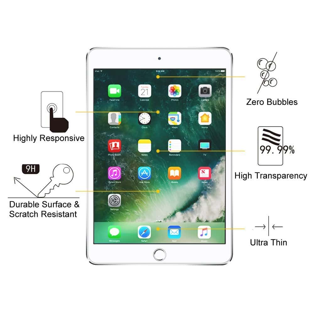 (2 Pack) For Apple iPad 6th /5th Gen Generation /Air 1 /Air 2 / Pro 9.7 inch Tempered Glass Screen Protector Guard