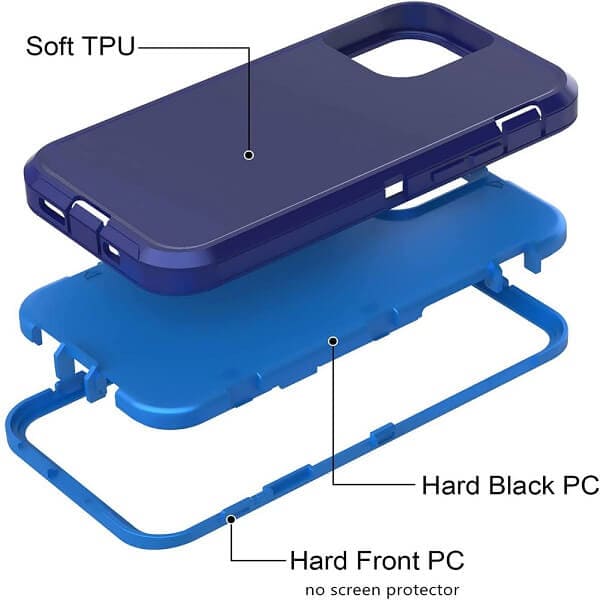 For Apple iPhone 12/12 Pro/ 12 Pro Max /12 Mini 3in1 Case Drop Resistant Defender Tradies Hybrid Armor Heavy Duty Rugged Shockproof Tough Cover