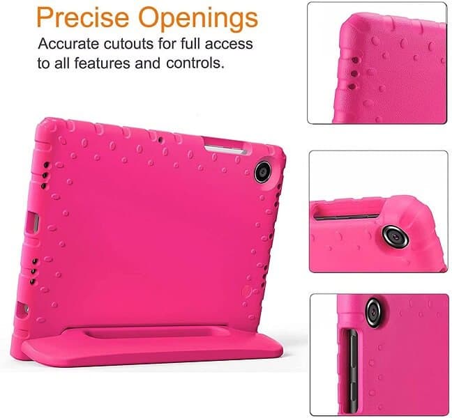 Samsung Galaxy Tab A8 10.5 SM-X200 X205 kids Case, Kickstand Shockproof Protective Handle Stand Light Weight Kids Friendly Cover (Hot Pink)