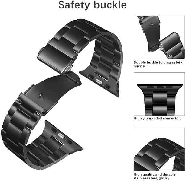 For Apple Watch Series 7 /SE /6 /5 /4 /3 /2 /1 Replacement Wrist Band 38mm 40mm 41mm 42mm 44mm 45mm Stainless Steel Metal iWatch Wristband Loop Strap