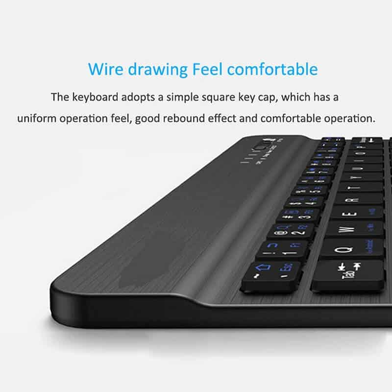 10 inch Portable Mini Universal Wireless Rechargeable Bluetooth Keyboard for iPad Samsung Lenovo Tablet Tab Microsoft Surface iOS Android Windows (Black)