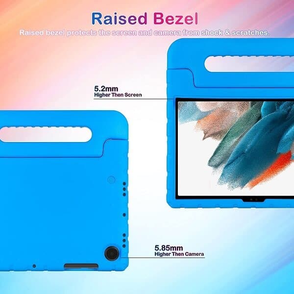 Samsung Galaxy Tab A8 10.5 SM-X200 X205 kids Case, Kickstand Shockproof Protective Handle Stand Light Weight Kids Friendly Cover (Blue)