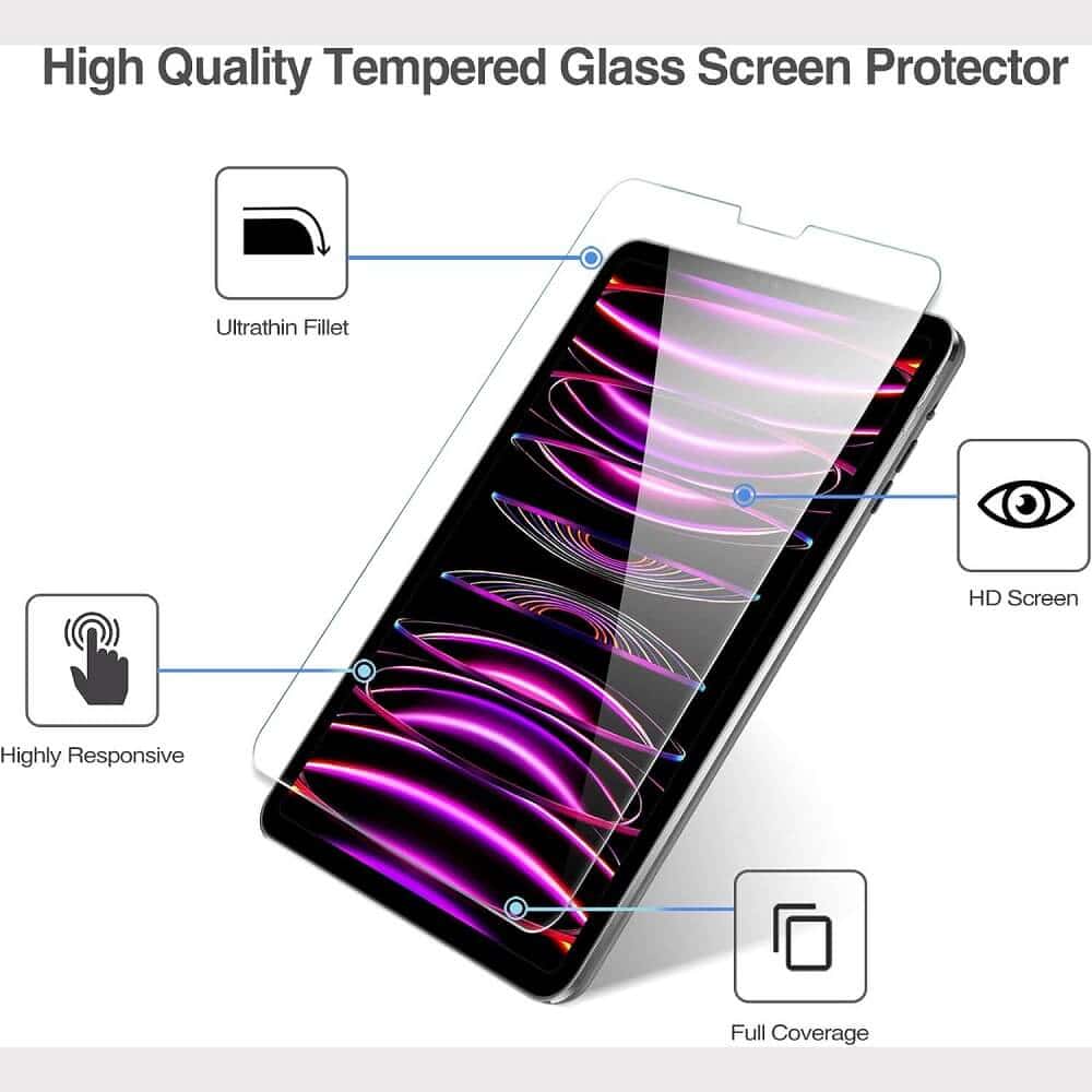[2 Pack] For Apple iPad Pro 12.9 inch 2022 6th /2021 5th /2020 4th /2018 3rd Gen Tempered Glass Screen Protector