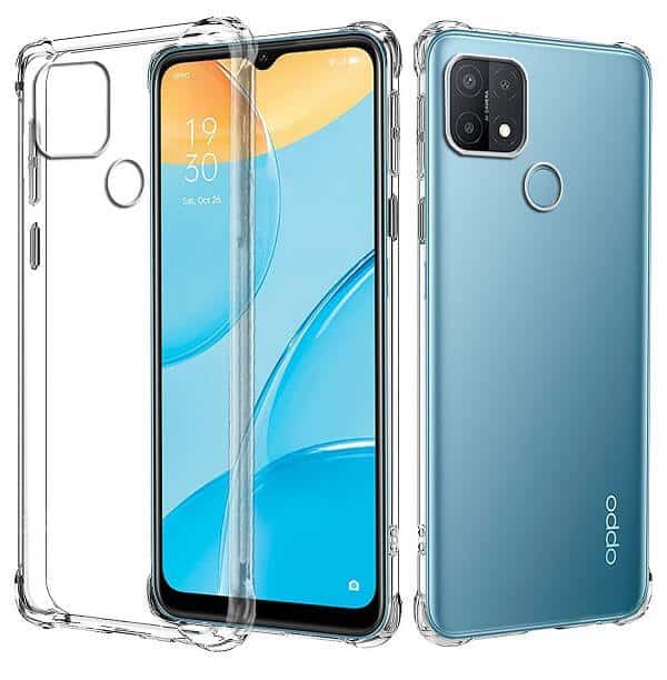 For Oppo A15 Case Clear Heavy Duty Shockproof Tough Gel Clear Transparent Air Cushion Cover (Transparent)