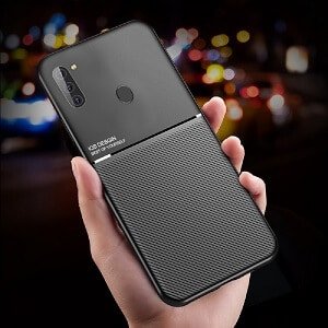For Samsung Galaxy A11 Business Style Luxury Matte Soft Silicone Drop Resistant Case Cover (Blue)