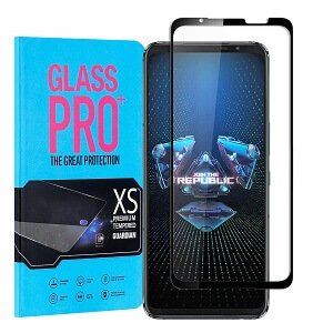[2 Pack] ASUS Rog Phone 5 Black Full Coverage Tempered Glass Screen Protector Film Guard