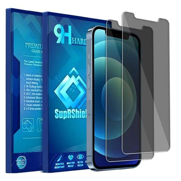 [2 Pack] Apple iPhone 12 SupRShield Anti Spy Privacy Tempered Glass LCD Screen Protector Film Guard