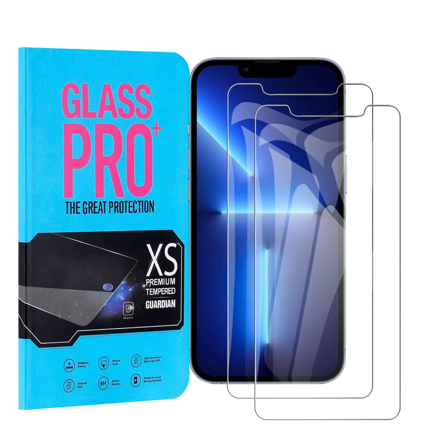 [2 Pack] Apple iPhone 13 /13 Pro / 13 Pro Max / 13 Mini/16e Tempered Glass Screen Protector Film Guard (Clear)