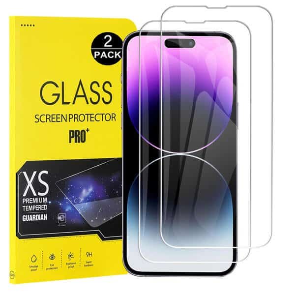 [2 Pack] Apple iPhone 14 | 14 Pro | 14 Pro Max | 14 Plus Tempered Glass Screen Protector Film Guard (Clear)