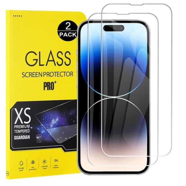 [2 Pack] Apple iPhone 14 | 14 Pro | 14 Pro Max | 14 Plus Tempered Glass Screen Protector Film Guard (Clear)