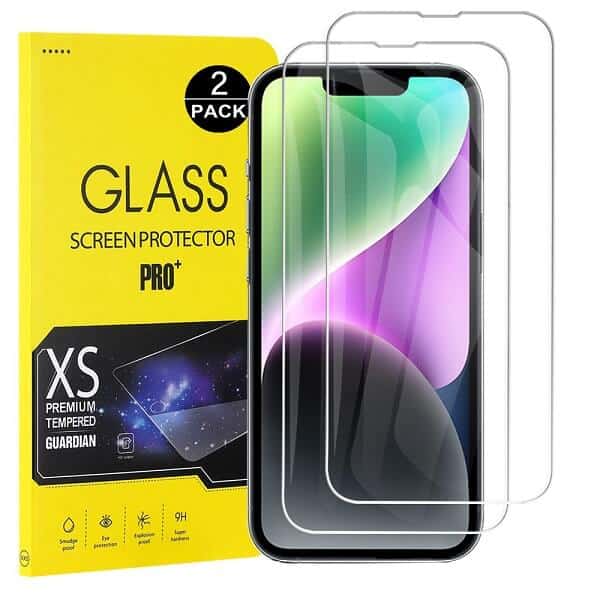 [2 Pack] Apple iPhone 14 Tempered Glass Screen Protector Film Guard (Clear)