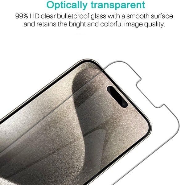 [2 Pack] For Apple iPhone 15 Pro Max SupRShield Tempered Glass Screen Protector Film Guard (Clear)